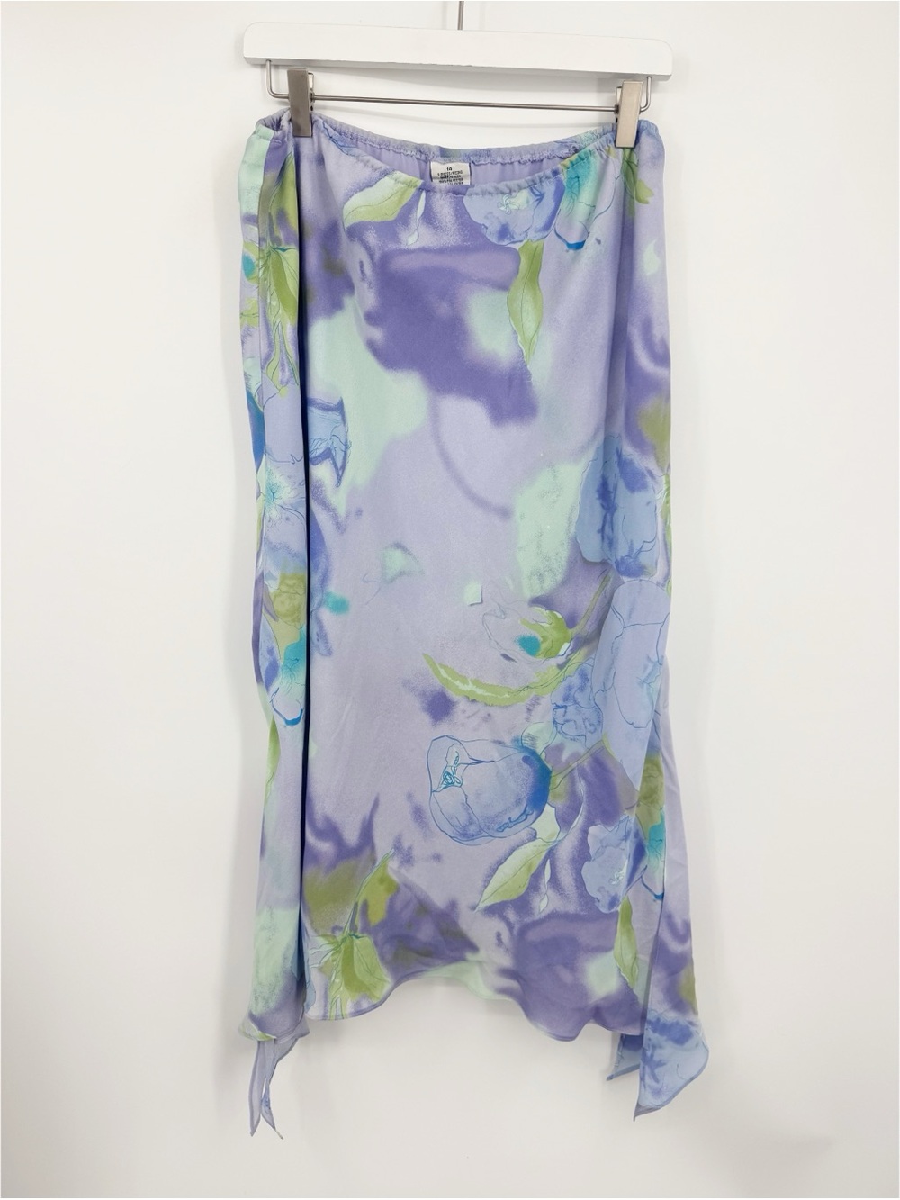Vintage Y2K Floral Maxi Skirt Size 14 Whimsical Fairycore